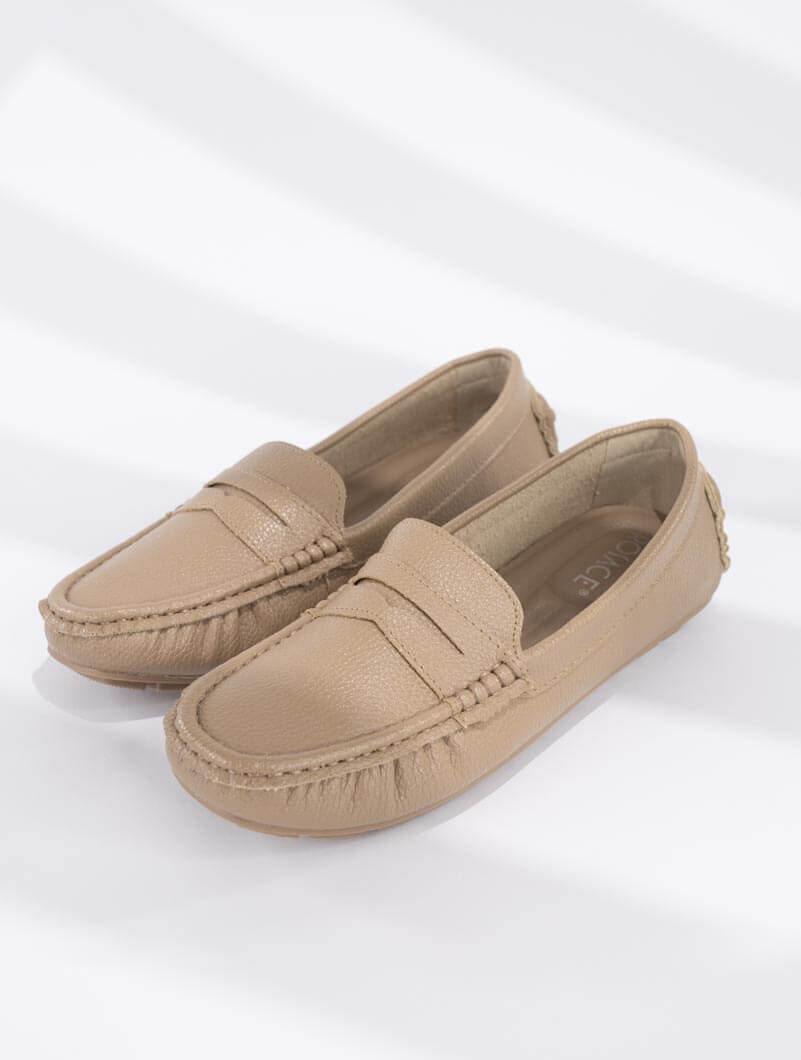 Mocassins plats à bout rond